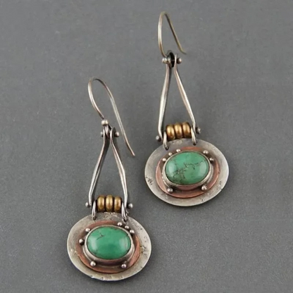 Boucles d'Oreilles Pendantes Boho avec Pendentif Turquoise
