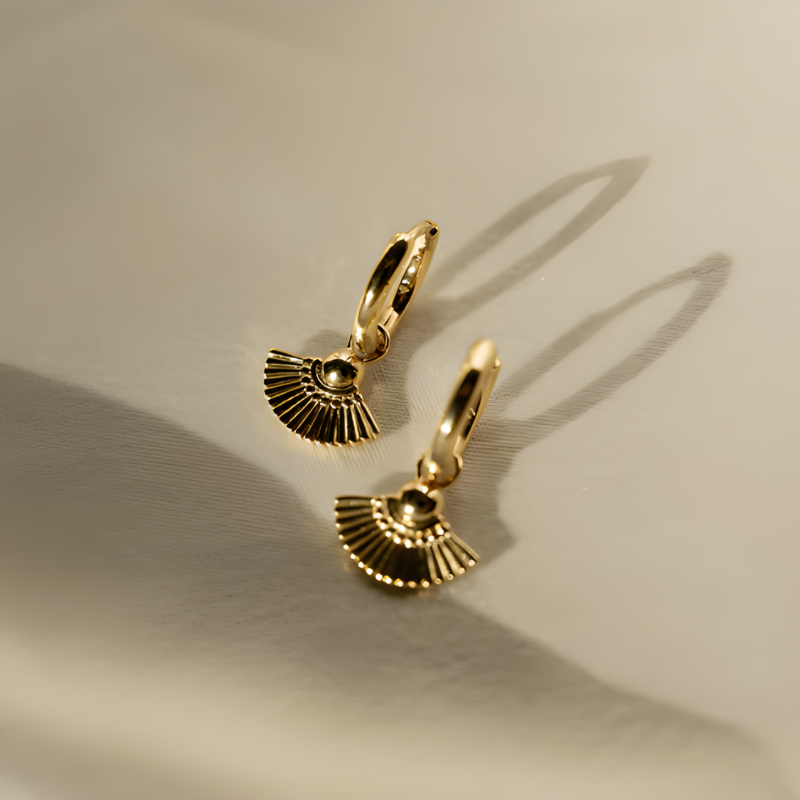Boucles d'oreilles éventail Boho Plaqué Or