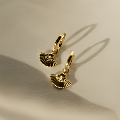 Boucles d'oreilles éventail Boho Plaqué Or