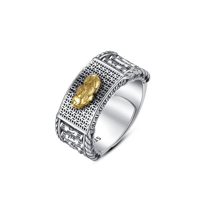 Bague argent gravée relief doré – Léo