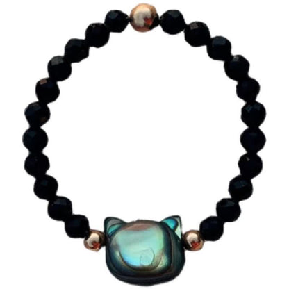 Bague pierres noires chat perles Or 14K – Léo