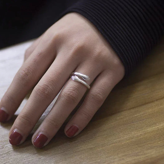 Bague ajustable bras argent – Léo