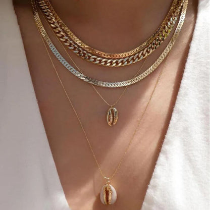 Collier multi-chaînes or perle baroque cristaux – Lila