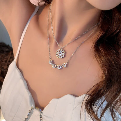 Collier pendentif trèfle or cristaux – Lila