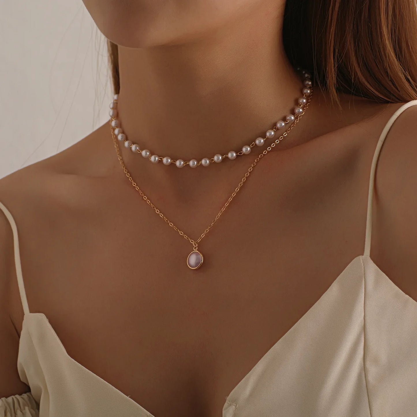 Collier ras du cou cœur perles Or – Lise