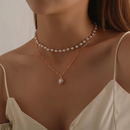 Collier ras du cou cœur perles Or – Lise