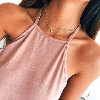 Collier ras du cou cœur perles Or – Lise