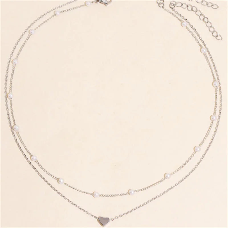 Collier ras du cou cœur perles Or – Lise
