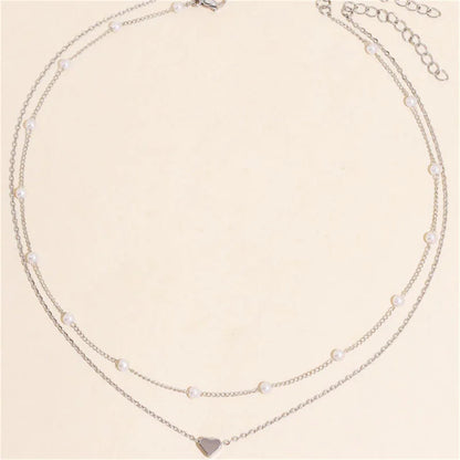 Collier ras du cou cœur perles Or – Lise