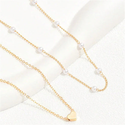 Collier ras du cou cœur perles Or – Lise