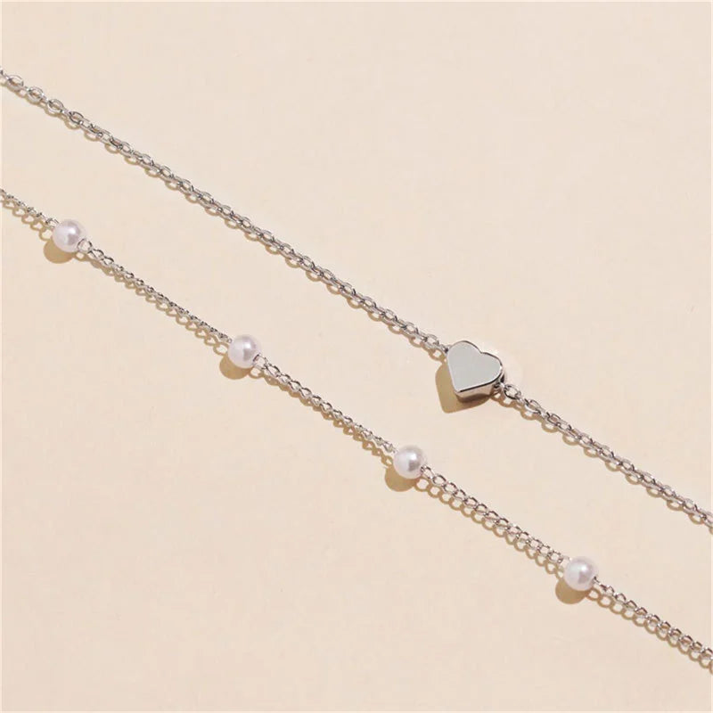 Collier ras du cou cœur perles Or – Lise