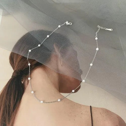 Collier ras du cou cœur perles Or – Lise