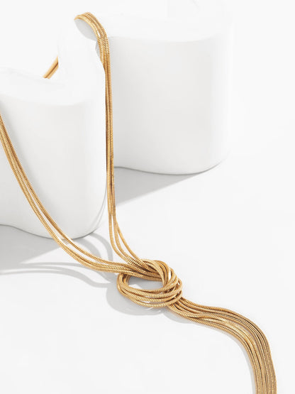Collier chaîne fine nœud plaqué or – Lise