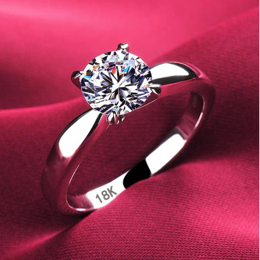 Bague argent cristal rond serti – Léo