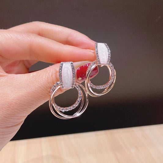 Boucles d’oreilles pendantes argent zirconium – Lila
