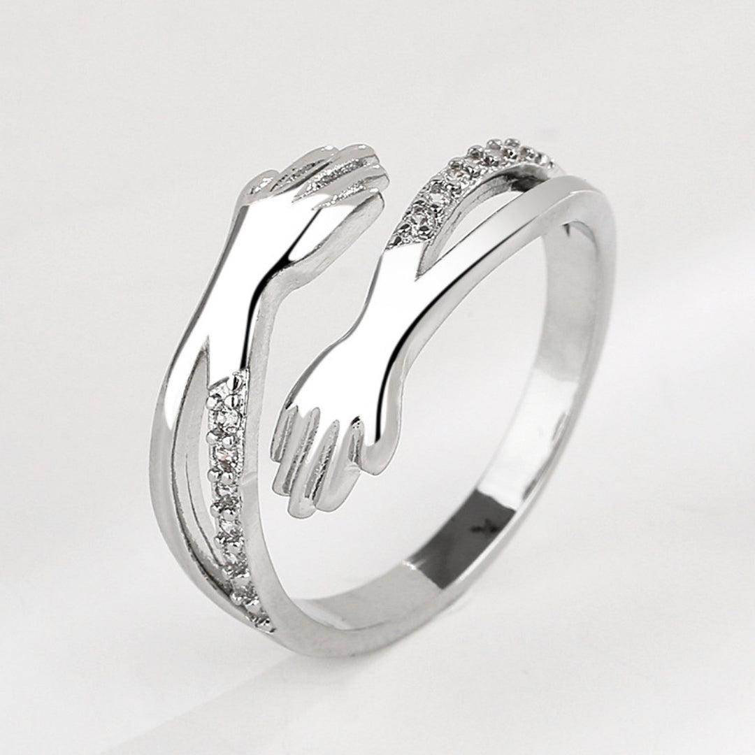 Bague ajustable argent zircon – Léo