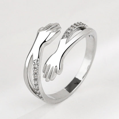 Bague ajustable argent zircon – Léo