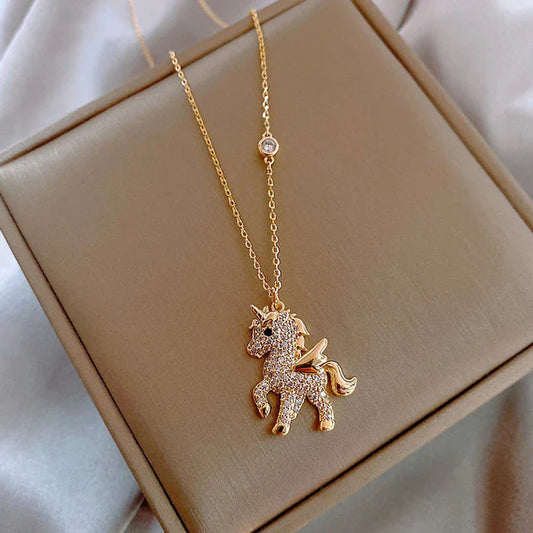 Pendentif licorne or zirconium – Léa