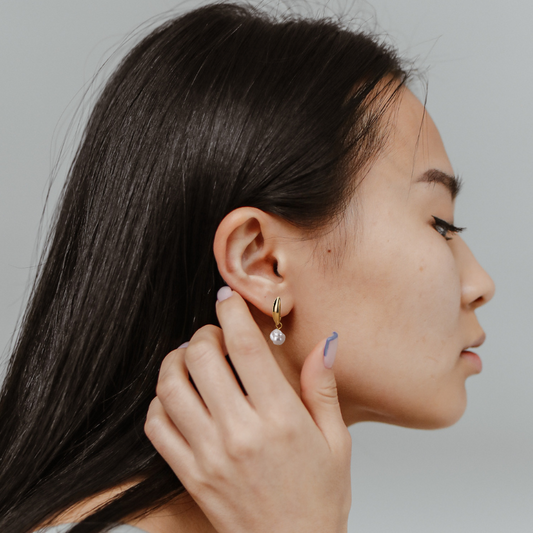 Boucles d'oreilles perles irrégulières plaquées or