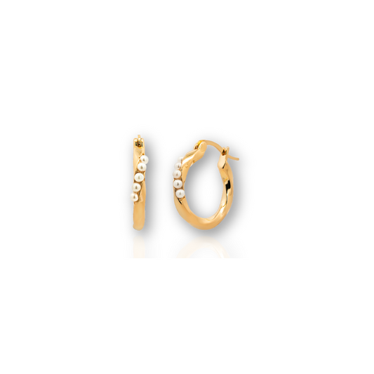 Boucles d'oreilles en perles plaquées or