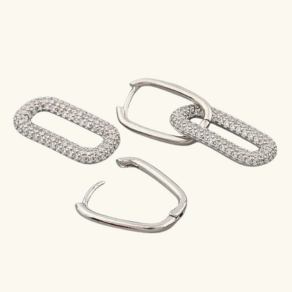 Boucles d'oreilles de luxe à double exquise en zircon