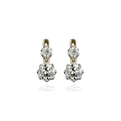 Boucles d'Oreilles Vintage en Or et Zircon