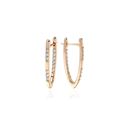 Boucles d'oreilles Élégance Zirconia Or