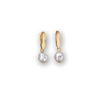 Boucles d'oreilles perles irrégulières plaquées or