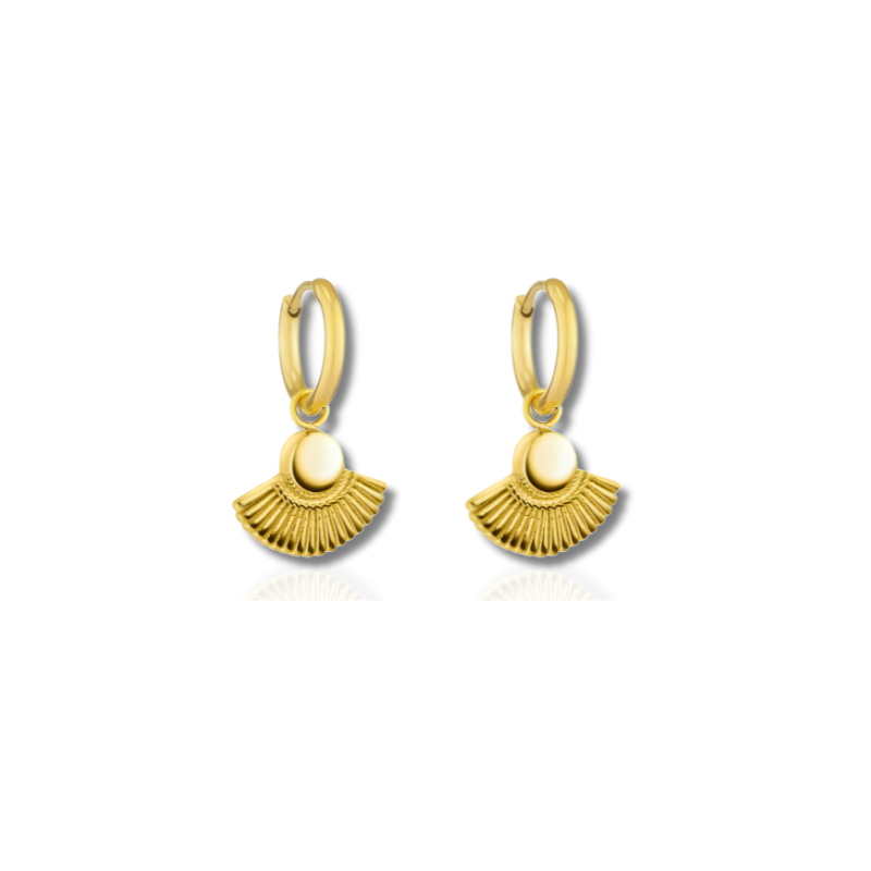 Boucles d'oreilles éventail Boho Plaqué Or