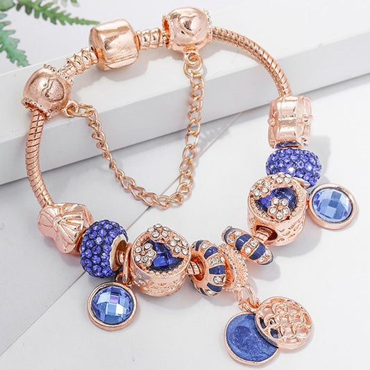 Bracelet pampilles perles argent rose – Lila