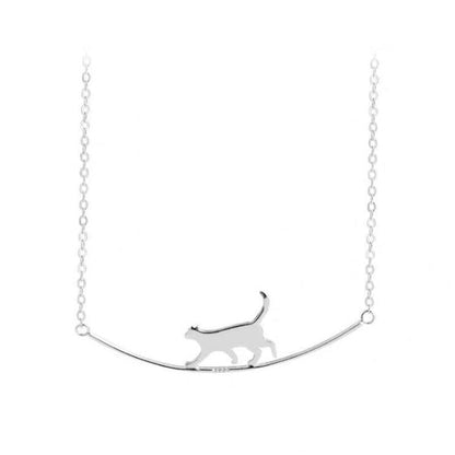 Collier pendentif chat argent fin – Lila