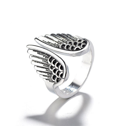 Bague ailes d’ange argent ajustable – Léo