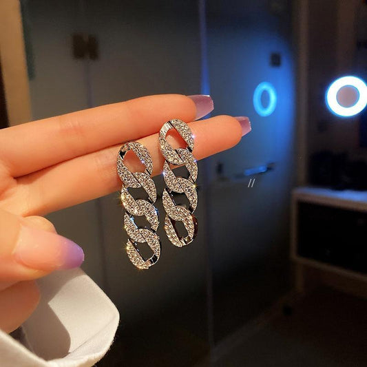 Boucles d’oreilles pendantes argent zircon – Léa