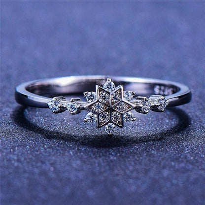 Bague flocon de neige argent et pierres claires – Lila