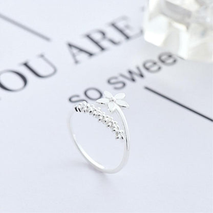 Bague ajustable argent émail fleur – Lila