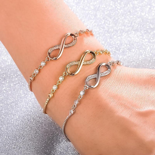 Bracelet argent infini cristaux – Léo