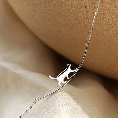 Collier pendentif chat argent fin – Lila