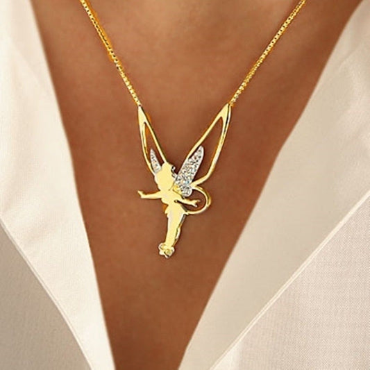 Collier pendentif fée or et argent – Lila