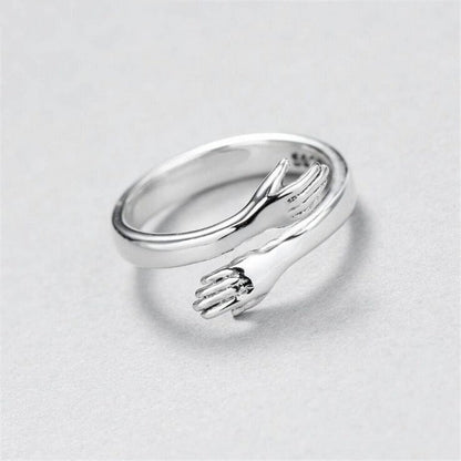 Bague ajustable argent motif bras entrelacés – Léo
