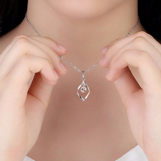 Pendentif goutte argent zirconia – Léo