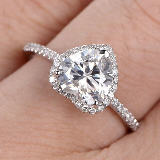Bague cœur cristal zirconias plaqué or – Lila