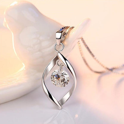 Pendentif goutte argent zirconia – Léo
