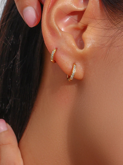 Créoles or incrustation zircons – June
