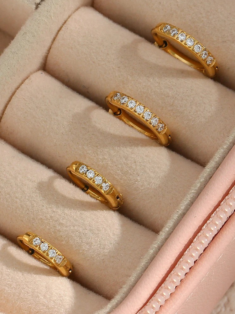 Créoles or incrustation zircons – June