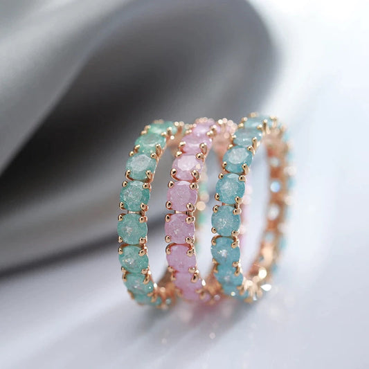 Bague ronde pierres bleues or – Léo