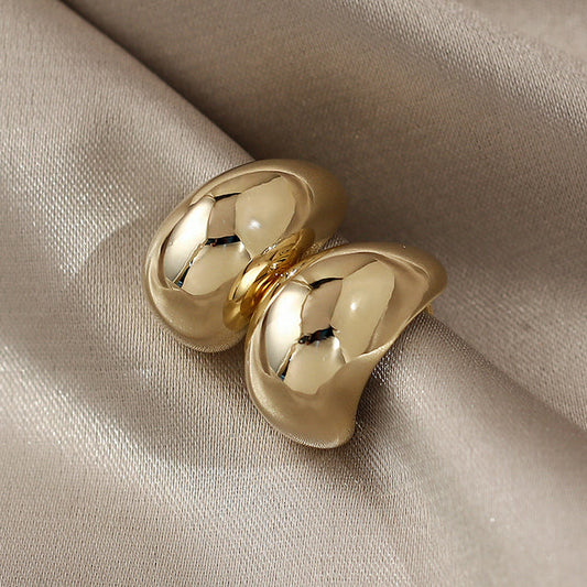 Créoles larges lisses plaqué or – Lila