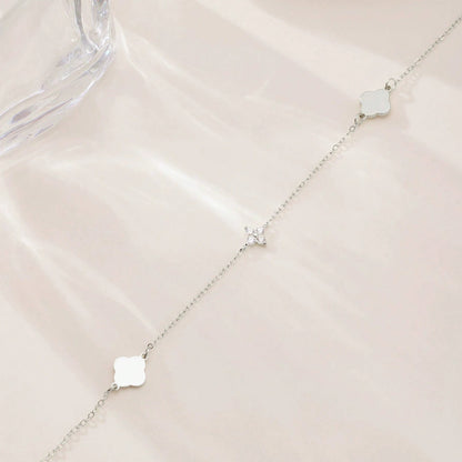 Collier pendentifs trèfle cristaux or – Inès