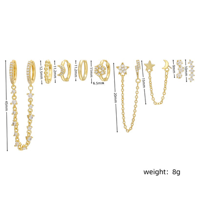 Ensemble de boucles d'oreilles pendantes élégantes et multi-styles
