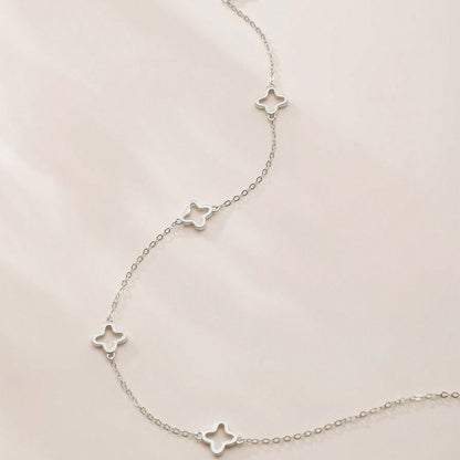 Collier chaîne fine trèfles plaqué or – Inès