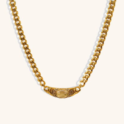 Collier pendentif rond texturé Plaqué or – Léa